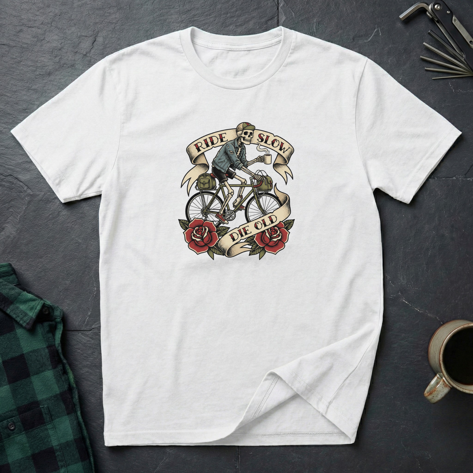 Ride Slow Die Old Tattoo T-Shirt