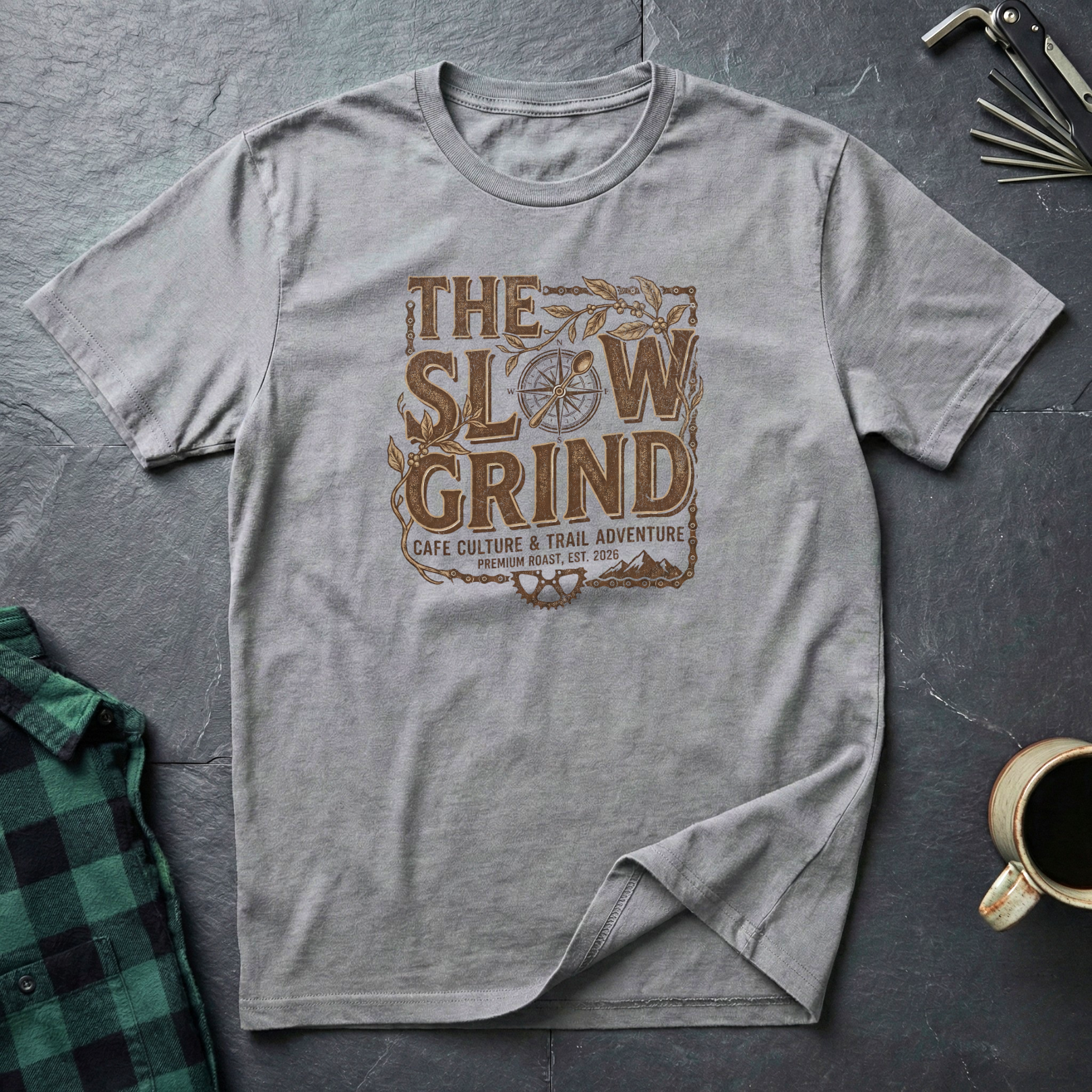 SLOW GRIND COFFEE LABEL T-Shirt