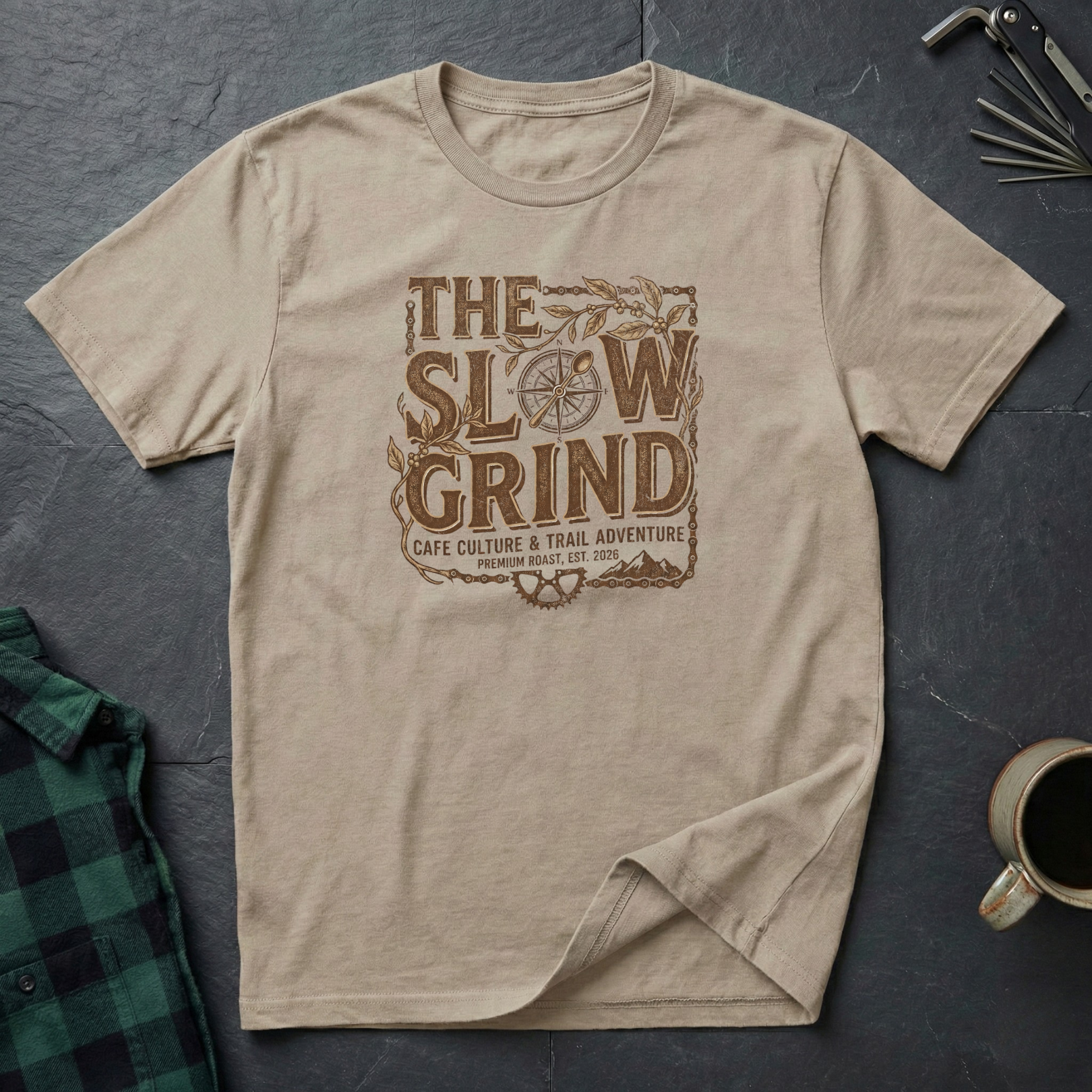 SLOW GRIND COFFEE LABEL T-Shirt