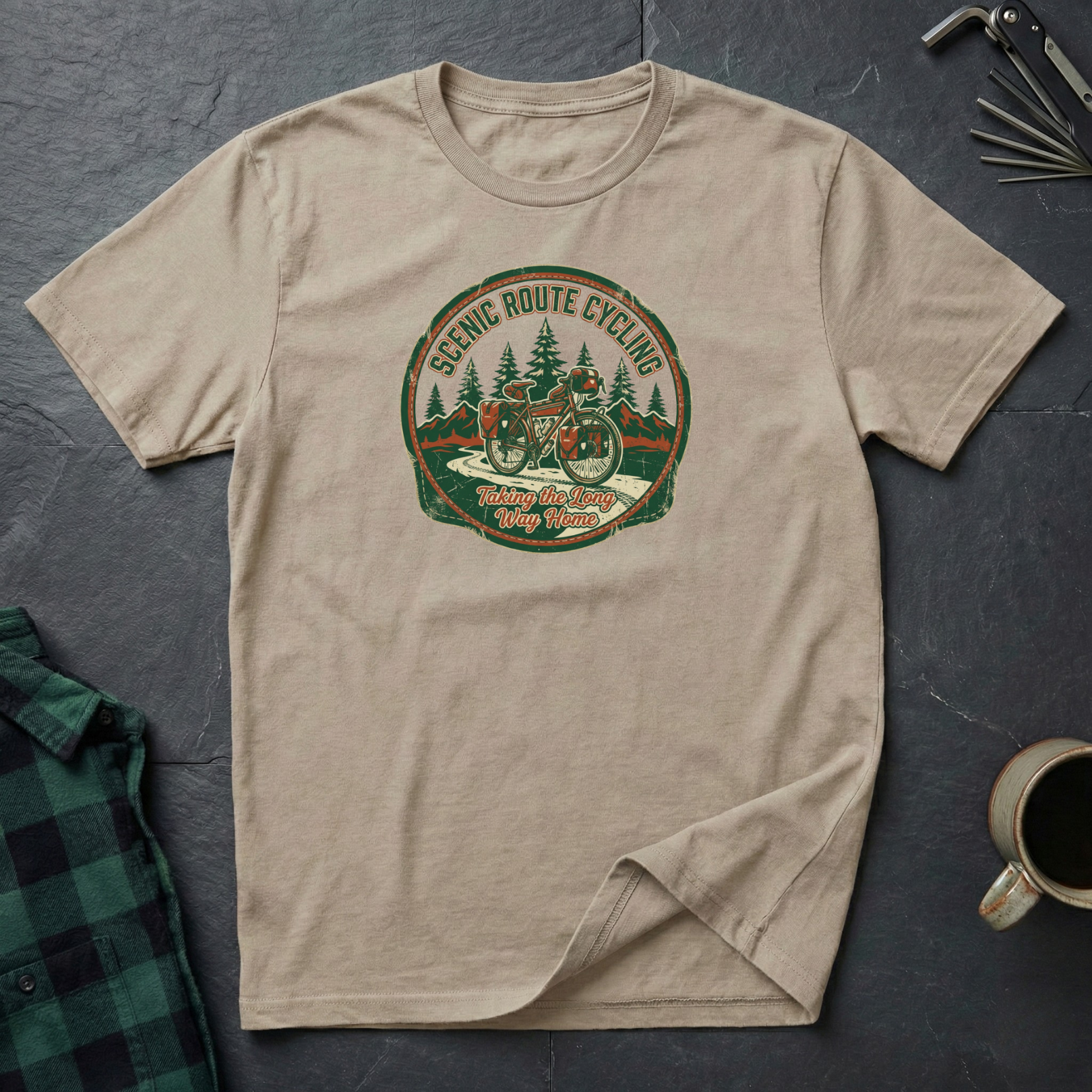 SCENIC ROUTE CYCLING BADGE T-Shirt